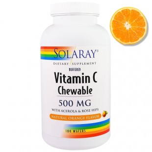 Solaray VITAMINA C-500 sabor naranja 100 comprimidos masticables