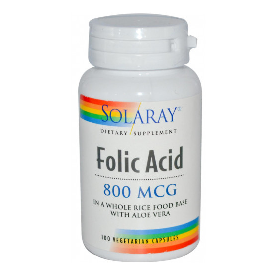 Solaray Acido Folico 100 cápsulas