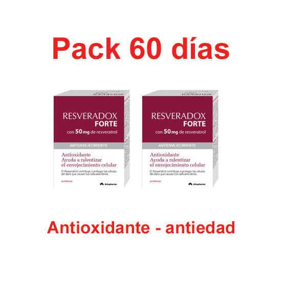 Pack Resveradox Forte con 50 mg de Resveratrol (60 días)